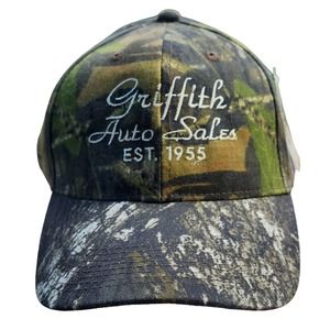 Griffith Auto Sales Camo Mossy Oak Strapback Adjustable Baseball Cap Embroidered